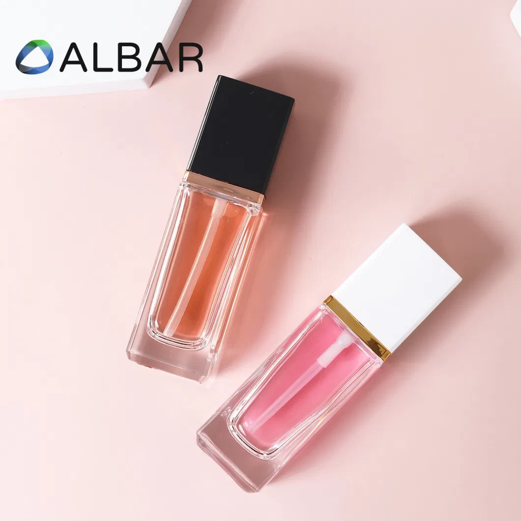 20ml 30ml Clear and Frosted Customize Makeups Foundation Crystal Glass Perfume Cosmetics Bottle with Press Pump or Spray in Rectangular Square Shape Portable